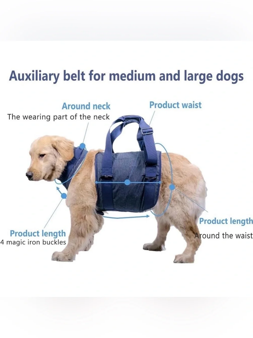 Merrymilo Dog Lift Harness Size: S Non-slip Adjustable Breathable Durable NEW Re